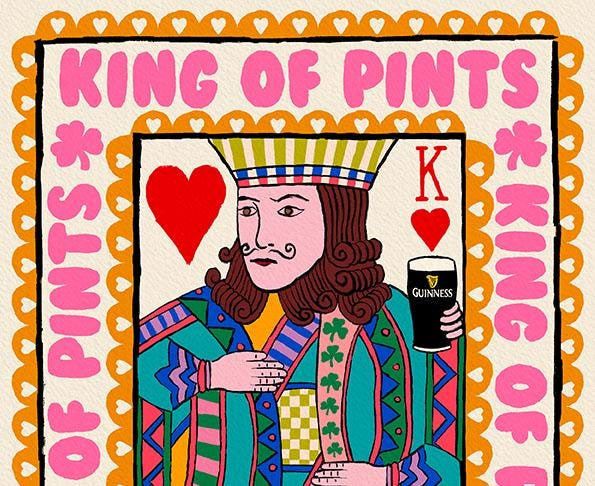 King of Pints Irish Wall Art | Guinness Wall Art shown in a room setting | Mauds Studio