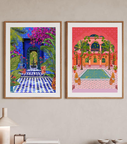 Set of 2 Morocco Travel Prints | Mauds Studio