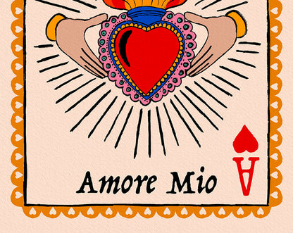 Claddagh Sacred Heart Print | Irish & Italian Grá Mór - Amore Mio alternative view | Mauds Studio