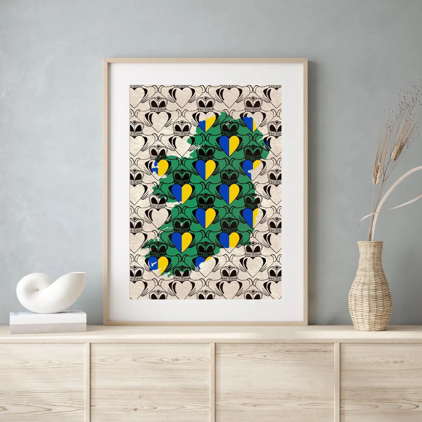 Personalised County Claddagh Ireland Print alternative view | Mauds Studio