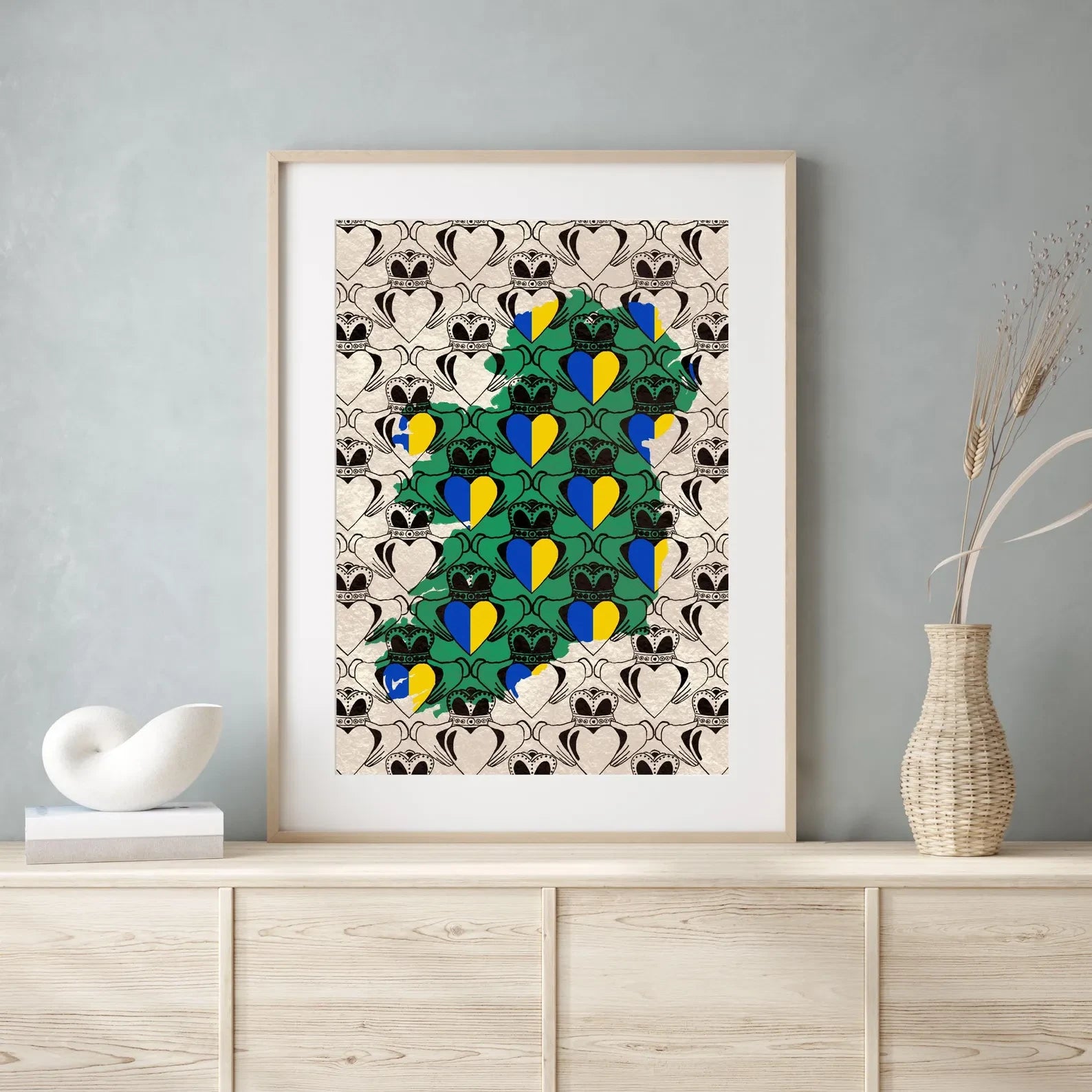 Personalised County Claddagh Ireland Print alternative view | Mauds Studio
