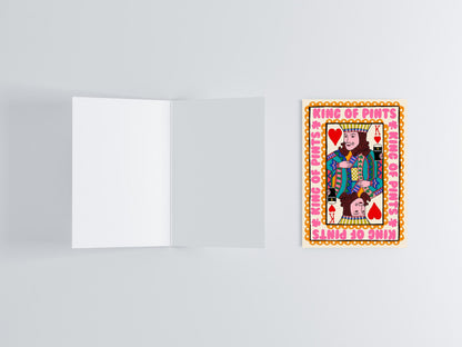King Of Pints Playing Card Greeting Card flat lay photo | Mauds Studio