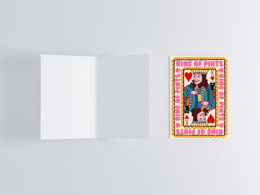 King Of Pints Playing Card Greeting Card flat lay photo | Mauds Studio