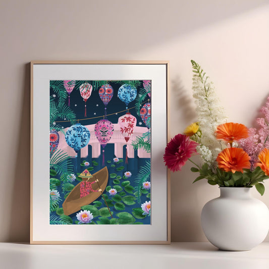 Hoi An, Vietnam Lantern Print shown in a room setting | Mauds Studio