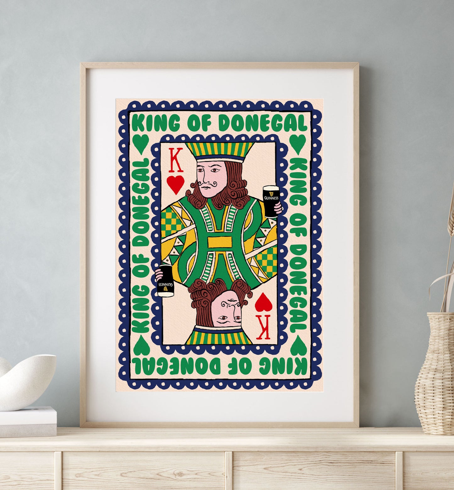 Donegal King or Queen - Playing Card Guinness Print | Mauds Studio