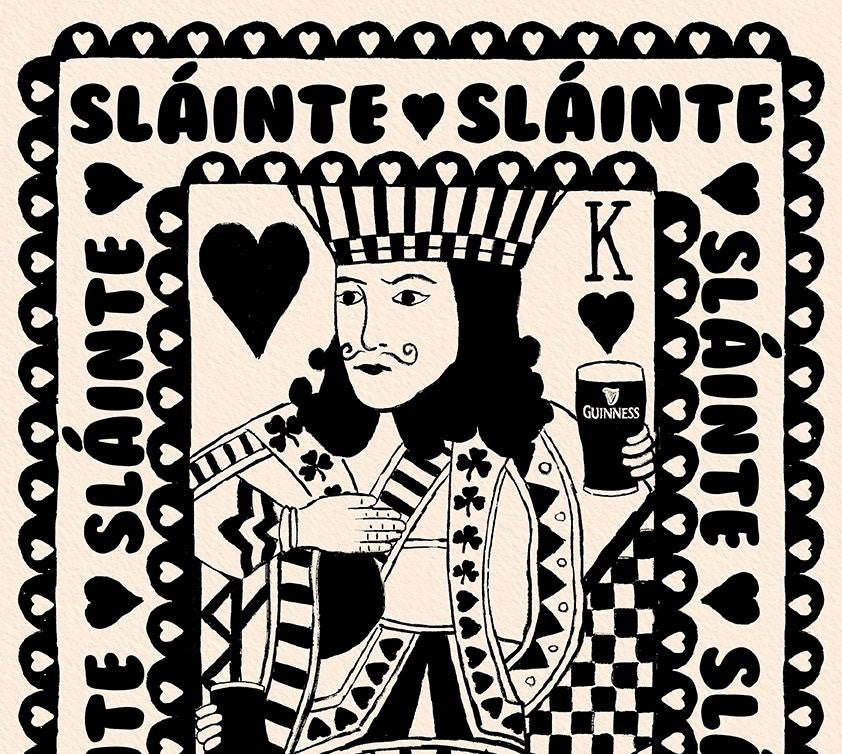 King And Queen Of Pints Art Print close up detail | Mauds Studio