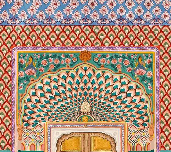 Lotus Gate, Jaipur Palace Print close up detail | Mauds Studio