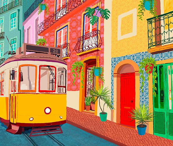 Lisbon, Portugal Tram 28 Travel Print alternative view | Mauds Studio