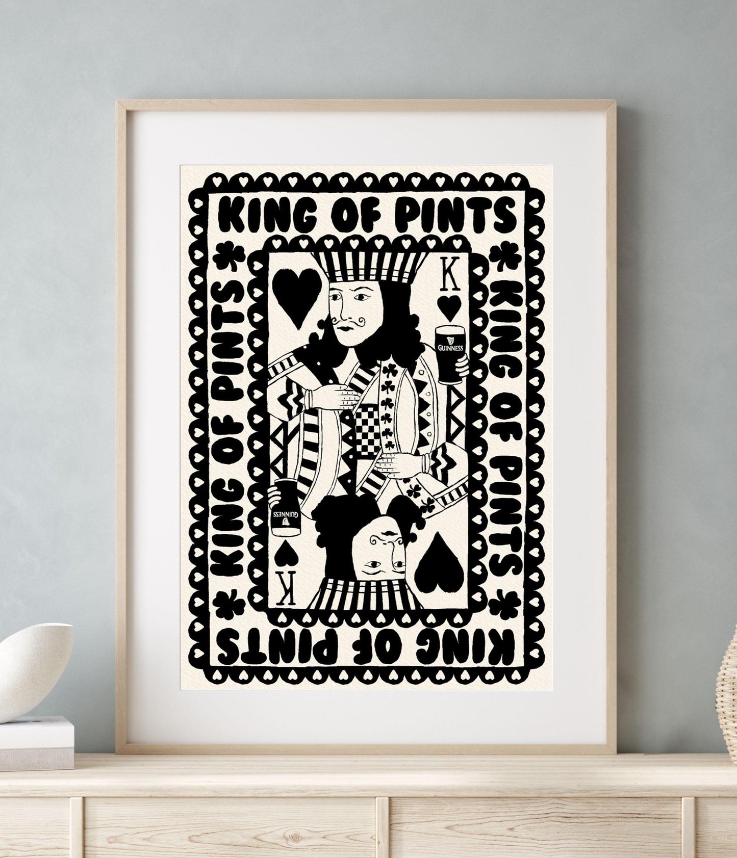 Guinness, King Of Pints Playing Card Print | Mauds Studio