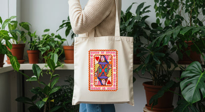 Queen Of Aperol Playing Card Tote Bag close up detail | Mauds Studio