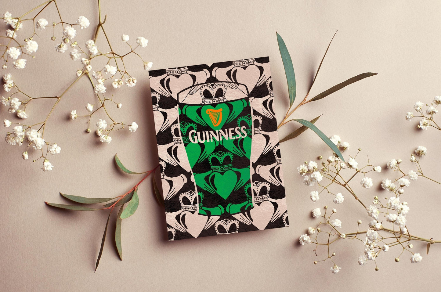 Guinness Claddagh Greeting Card | Mauds Studio
