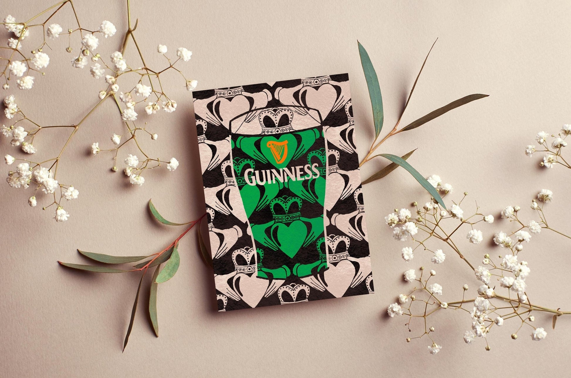 Guinness Claddagh Greeting Card | Mauds Studio