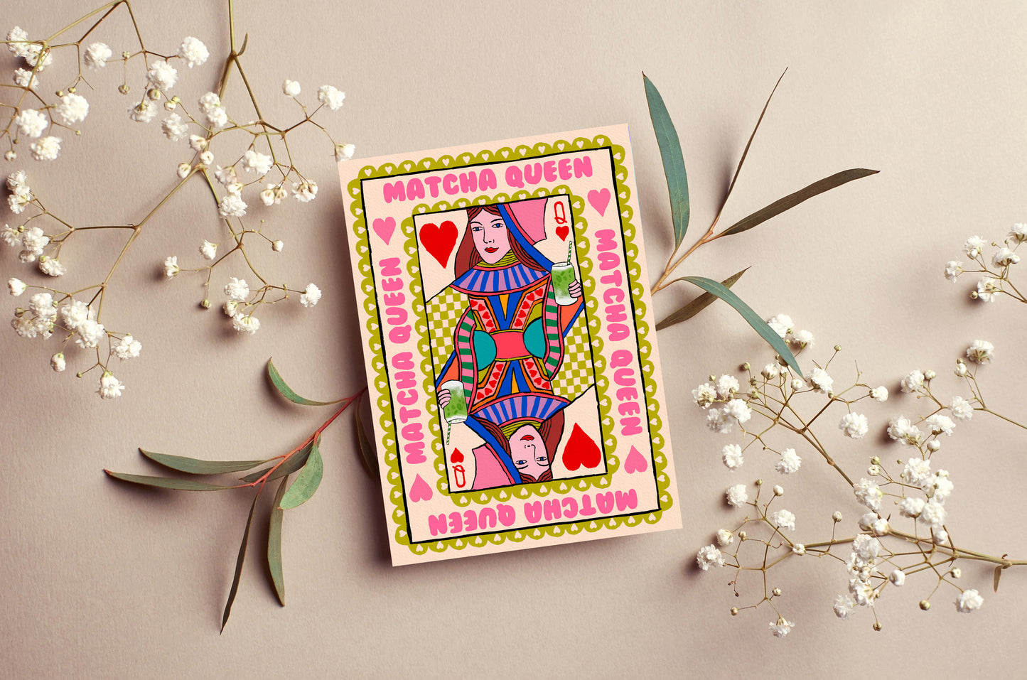 Matcha Queen A6 Greeting Card | Mauds Studio