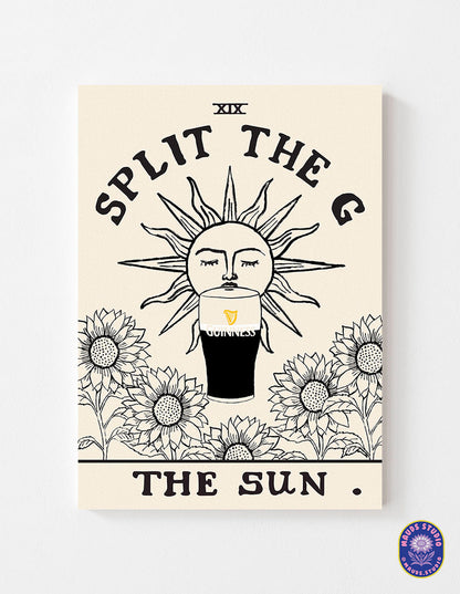 Split The G - Guinness Tarot Card Print shown in a room setting | Mauds Studio