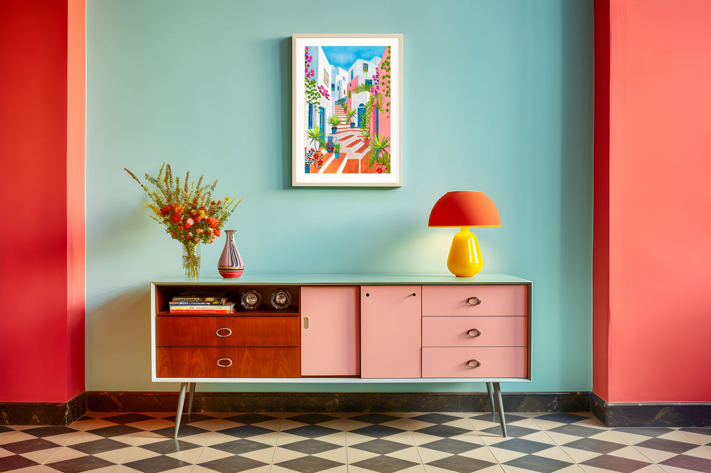 Santorini Streets Art Print product photo 5 | Mauds Studio