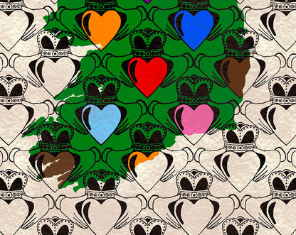 Love Pride Ireland LGBTQ Art Print close up detail | Mauds Studio
