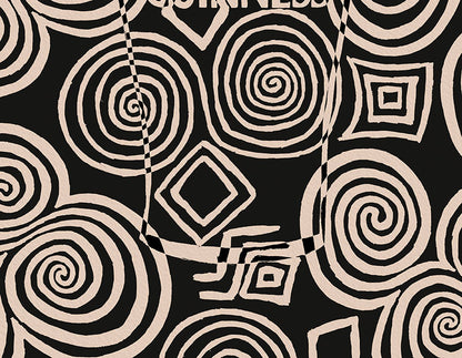 Guinness Monochrome Abstract Art Print | Celtic Tri-Spiral Print close up detail | Mauds Studio