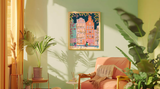 Amsterdam Art Print shown in a room setting | Mauds Studio