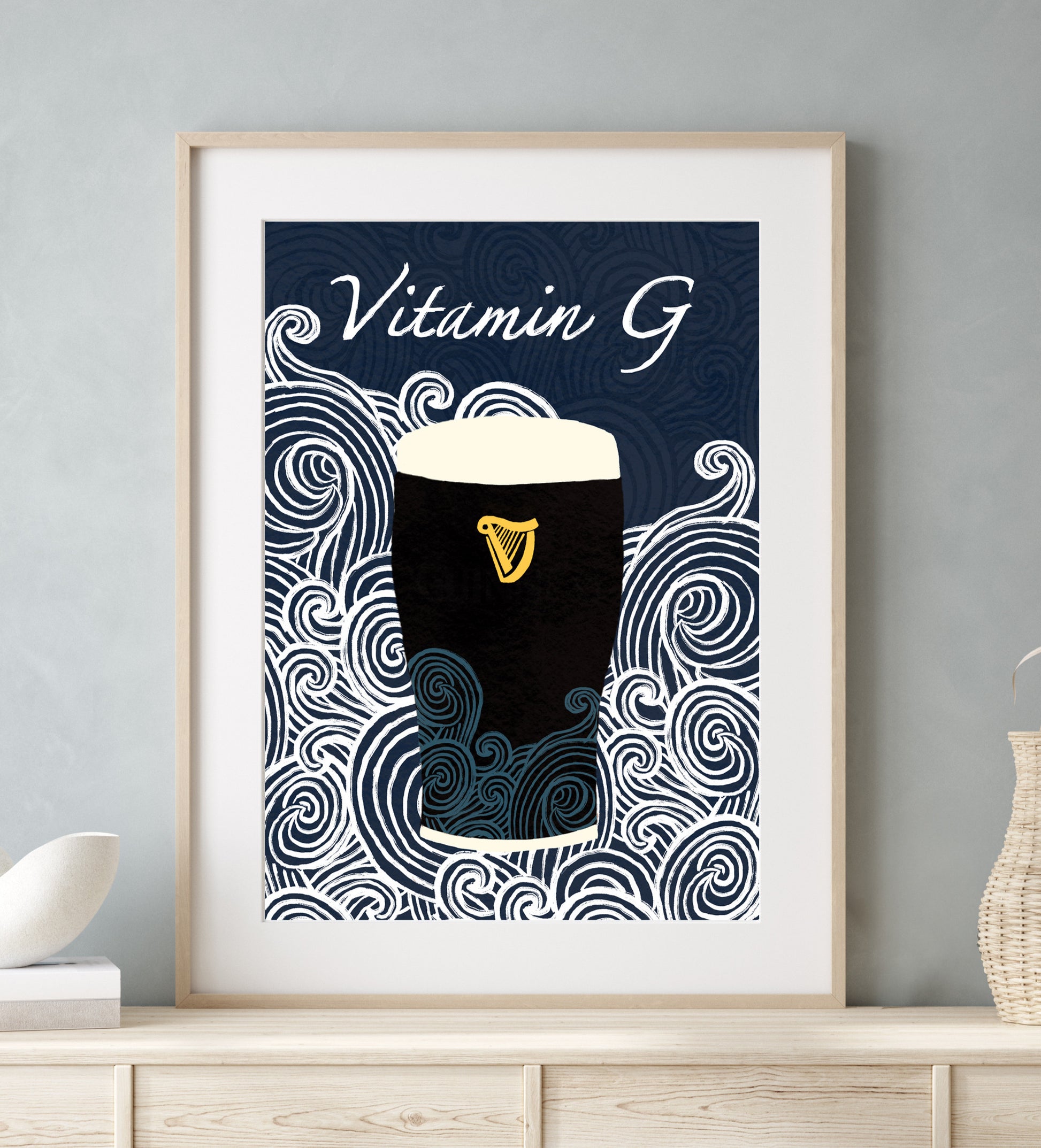 Vitamin G Guinness | Sea Waves Wall Art Print | Mauds Studio