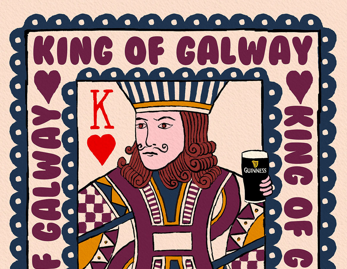 Personalised Irish County Prints-  King Playing Card Wall Art - GAA print