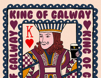Personalised Irish County Prints-  King Playing Card Wall Art - GAA print
