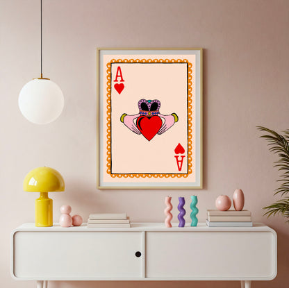 Claddagh Ace of Hearts Irish Wall Art