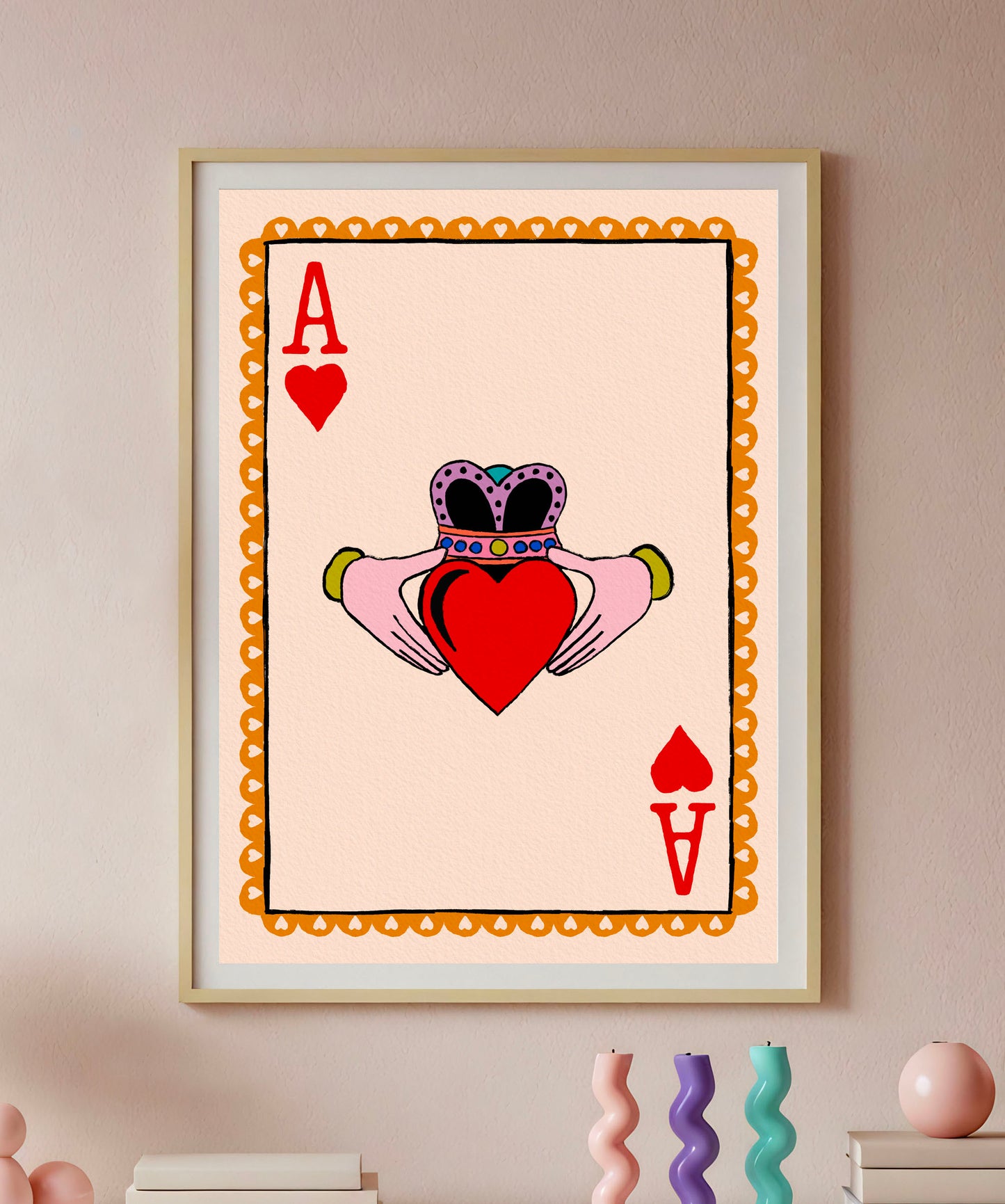 Claddagh Ace of Hearts Irish Wall Art