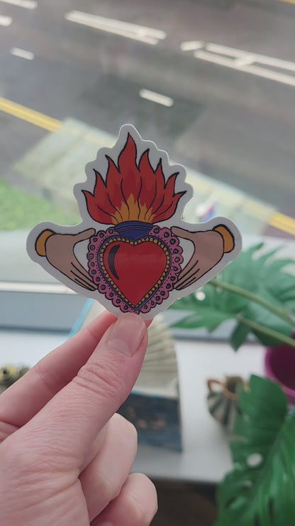 Claddagh Sacred Heart Glossy Vinyl Sticker