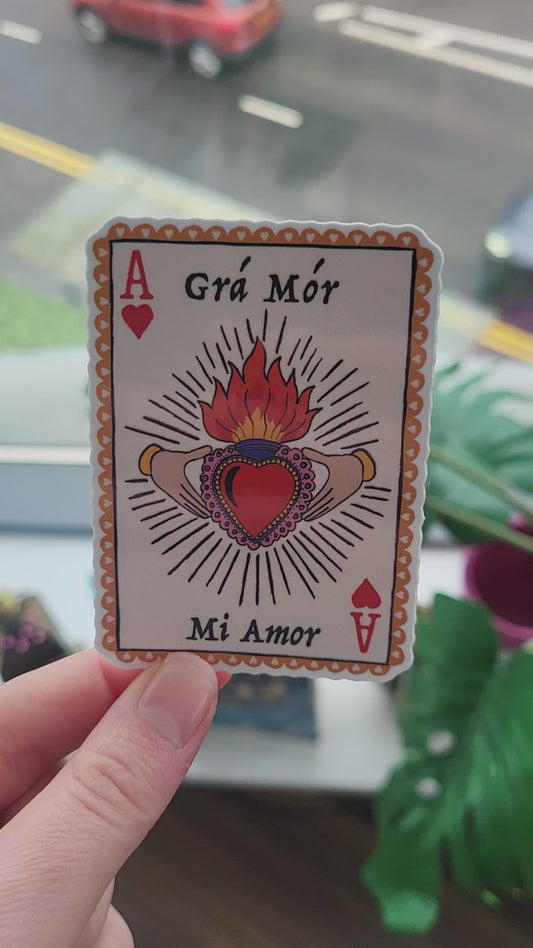 Grá Mór Claddagh Sacred Heart Vinyl Sticker